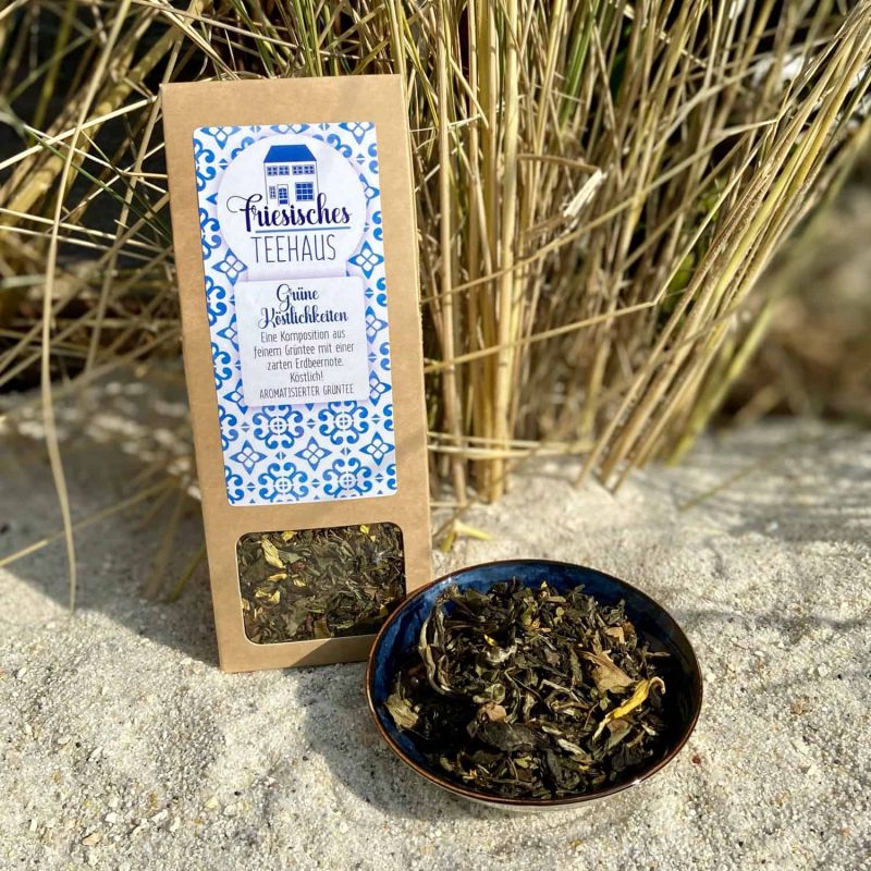 Friesisches Teehaus - Grüne Köstlichkeiten - aromatisierter Grüntee - Strand