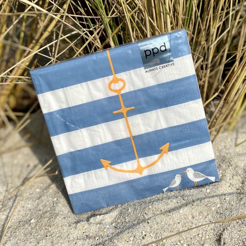 Friesisches Teehaus - Servietten 'Anker' - Strand