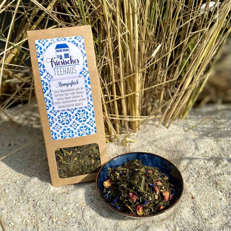 Friesisches Teehaus - Mangoglück - aromatisierter Grüntee - Strand