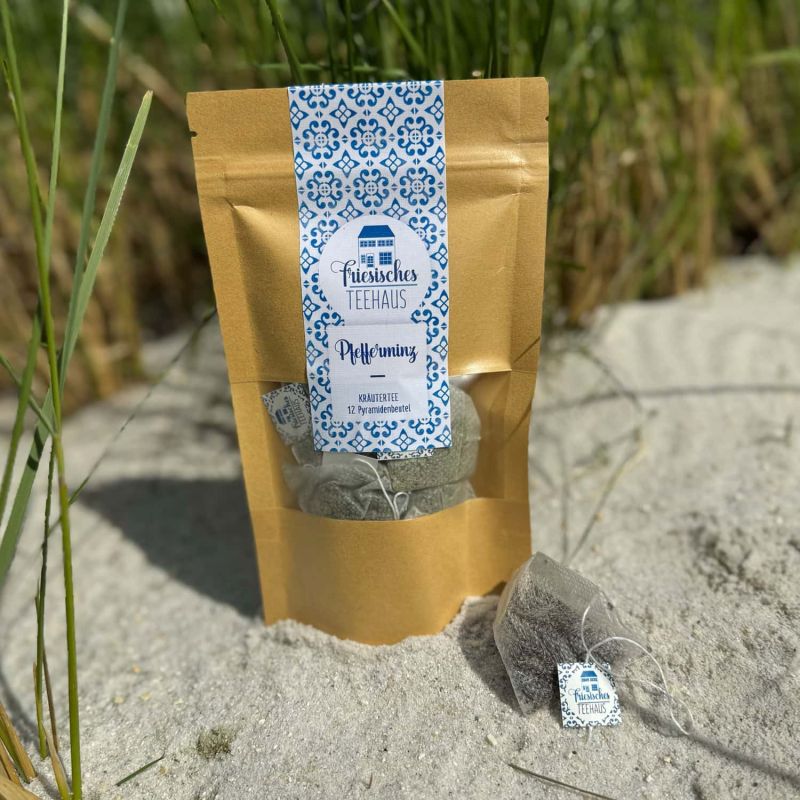 Friesisches Teehaus - Pfefferminz - Kräutertee - Pyramidenbeutel - Strand