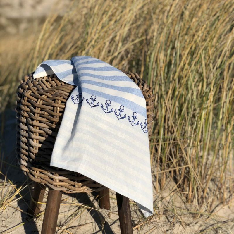Friesisches Teehaus - Geschirrtuch 'Anker' - Strand