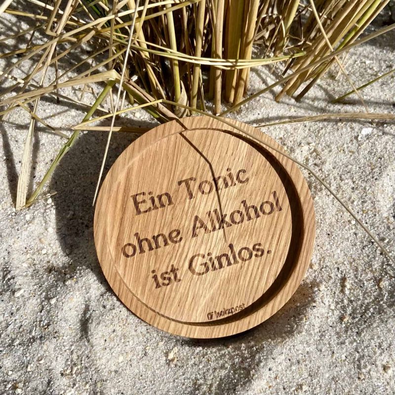 Friesisches Teehaus - Holzuntersetzer 'Ginlos' - Strand