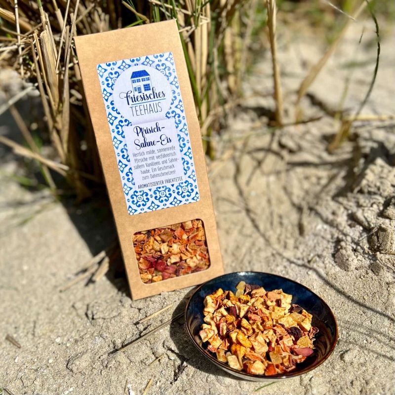 Friesisches Teehaus - Pfirsich- Sahne- Eis - Früchtetee - Strand